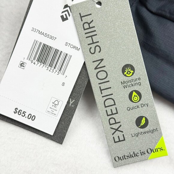 NWT Free Country Men's Expedition Moisture Wicking Storm Gray Nylon Shirt Size S - Picture 7 of 12